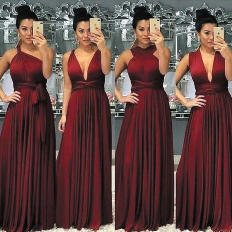 Vestido feminino longo Muitas formas de amarraçoes Festas Casamento Formatura roupa elegante