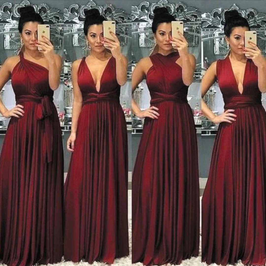 Vestido feminino longo Muitas formas de amarraçoes Festas Casamento Formatura roupa elegante
