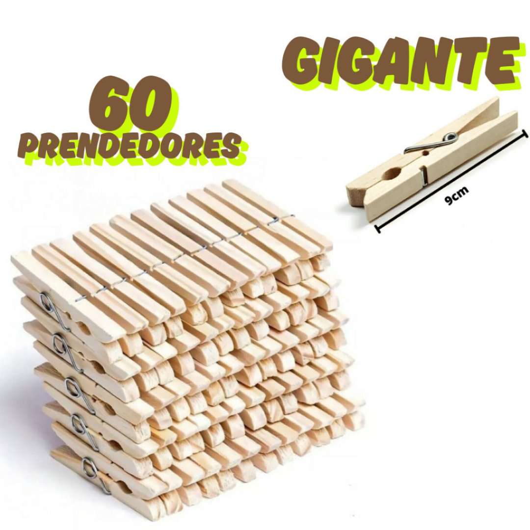 Pregadores GIGANTES de Madeira Reforçado –KIT Com 12 a 60 Unidades | Resistência|Utilidades