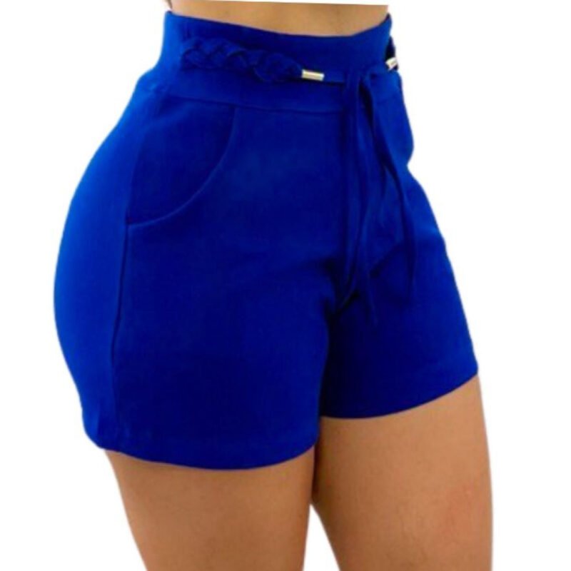 Short Bengaline Laço Shortinho Feminino Tendência Verão