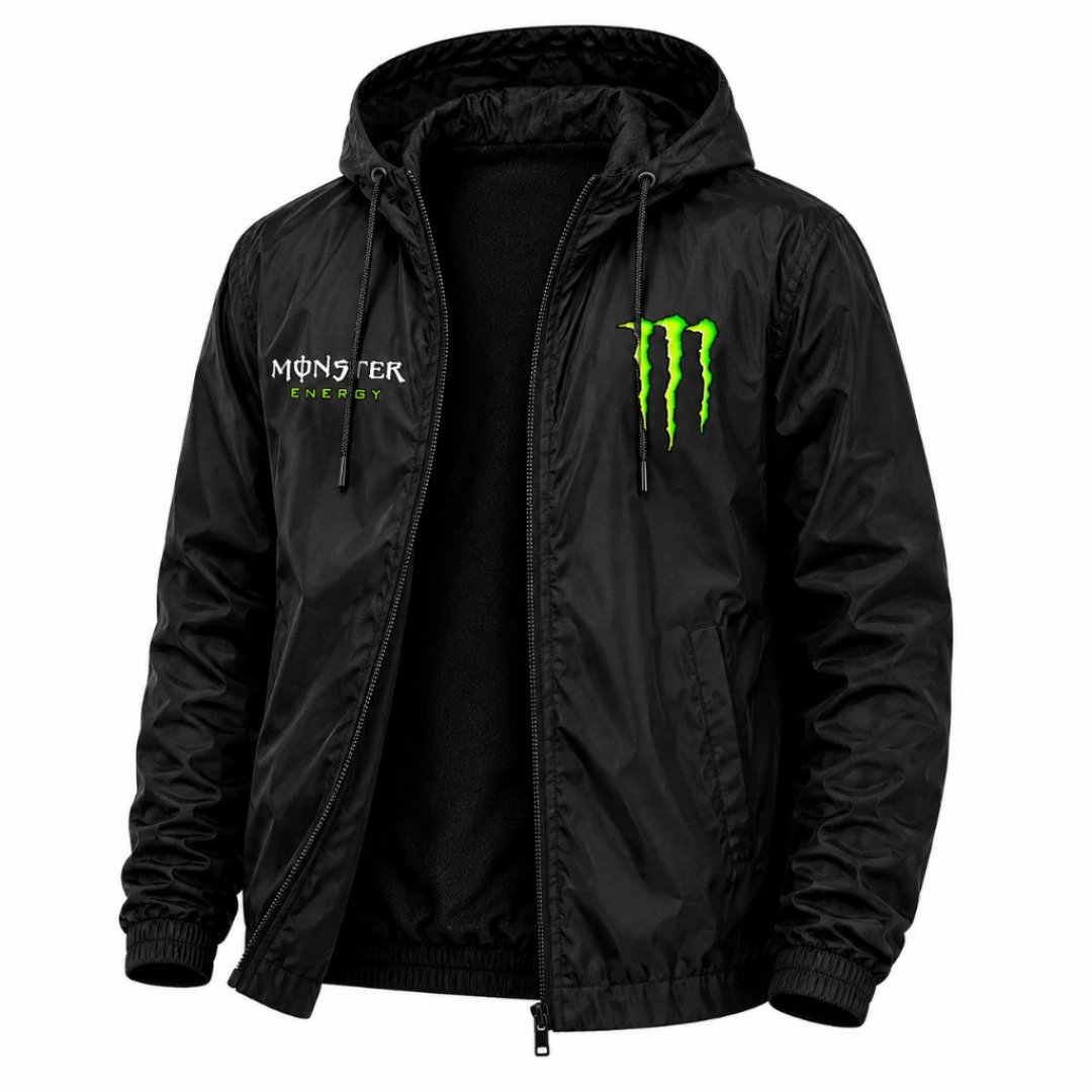 Jaqueta Corta Vento Monster Unissex Com Capuz Casual Esportivo Academia Leve