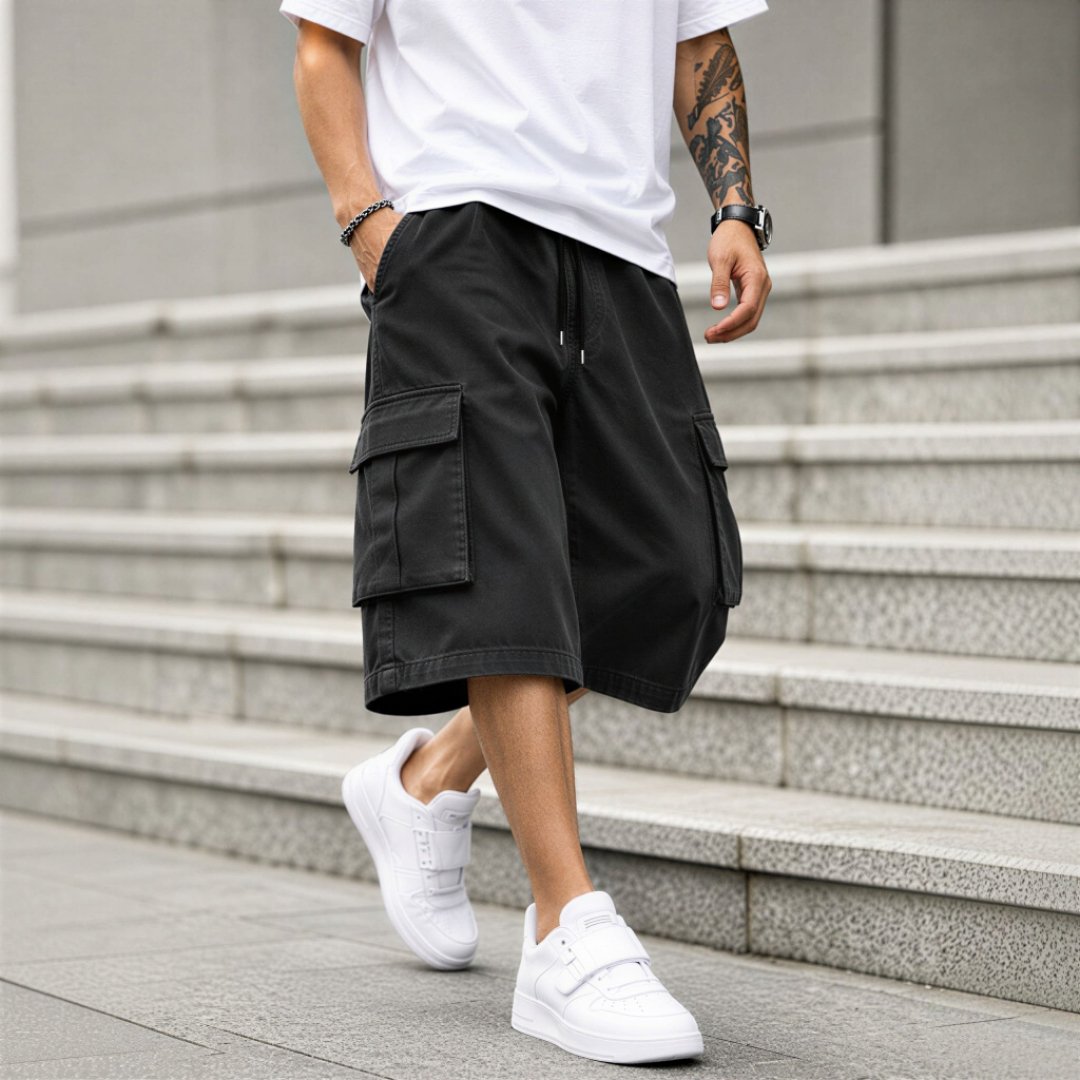 Bermuda Cargo Masculina Shorts Premium Alta Qualidade Verão Casual Streetwear Moda Masculina Bolsos Laterais Confortável