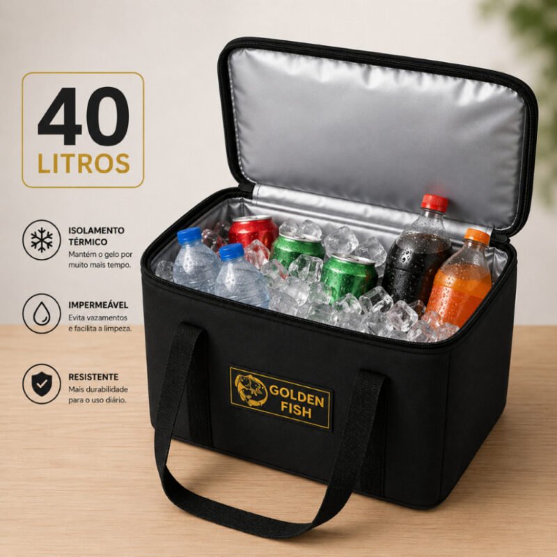 Bolsa Térmica 40L Reforçada Para Praia Churrasco Camping Pescaria e Viagem Até 50 Latas