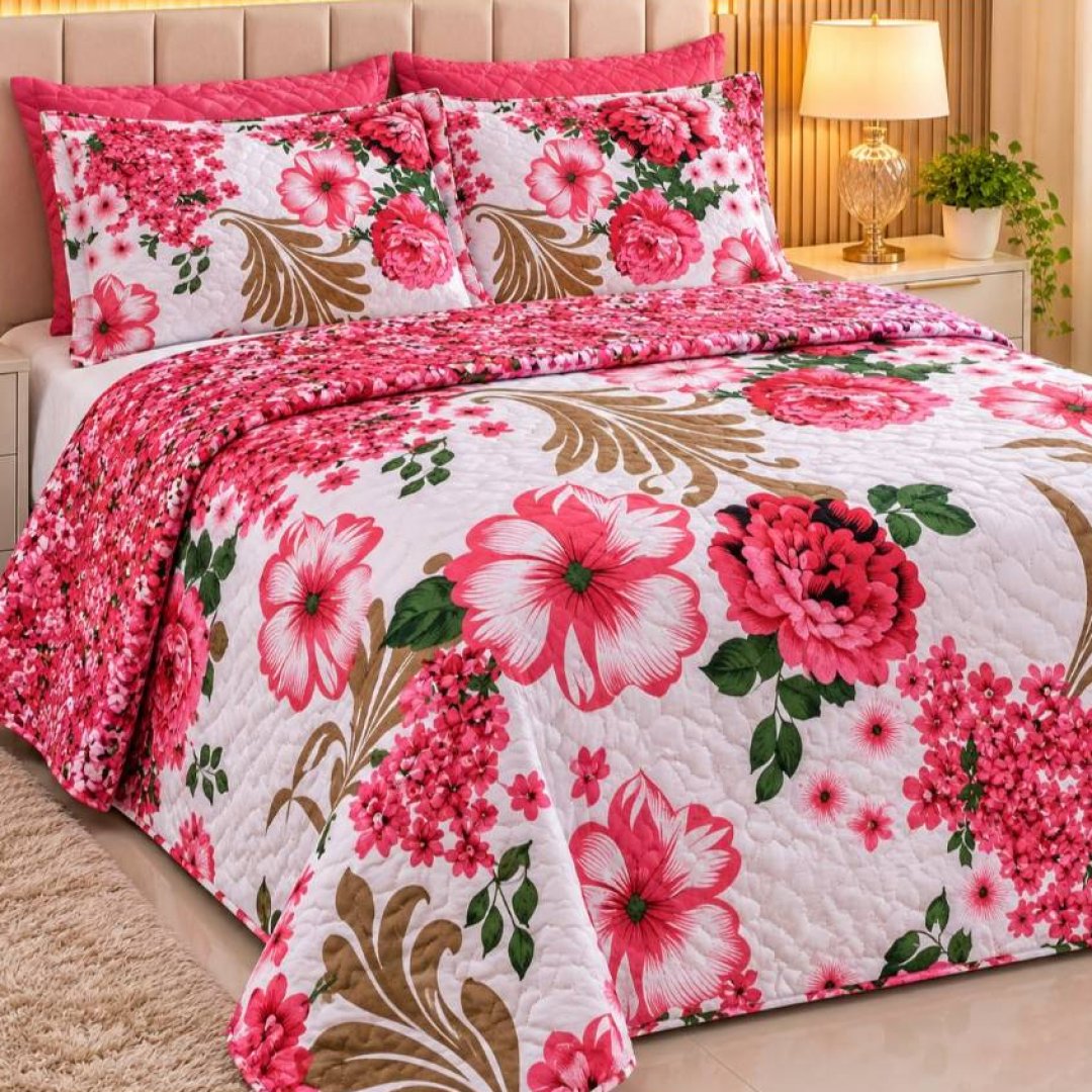 Cobre Leito Queen 2,20×2,50m Avulso Dupla Face Estampado – Colcha para Cama Queen – Enxoval de Cama