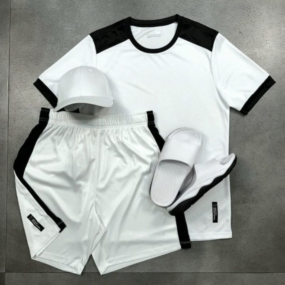 Kit Conjunto Masculina Dry Fit Camisa + Bermuda Academy Training