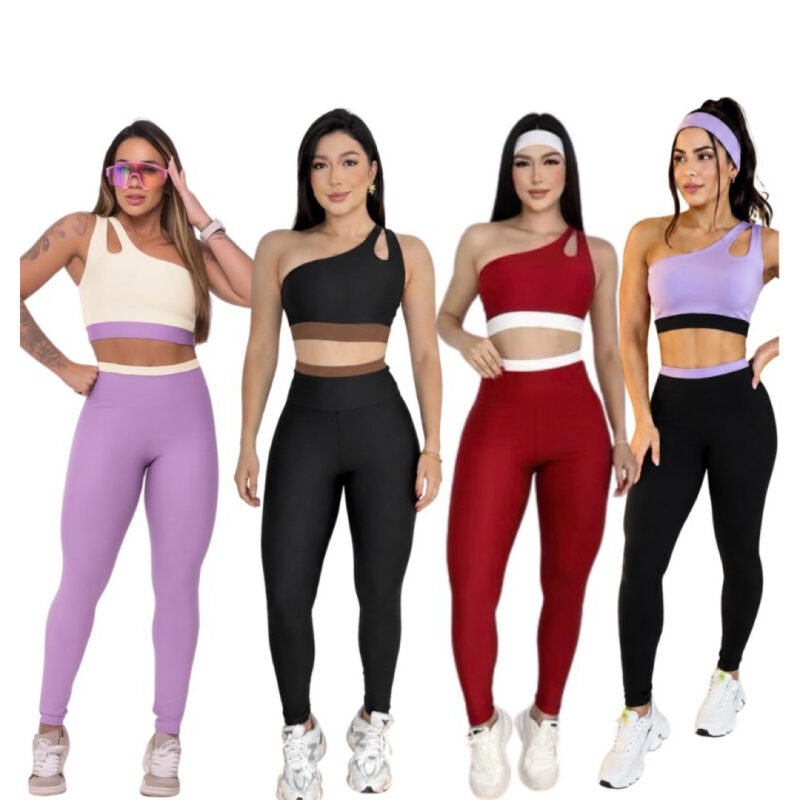 Conjunto Fitness Feminino Legging + Top Academia Suplex Zero Transparência