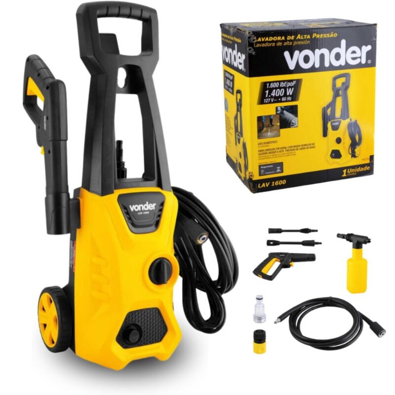 Lavadora De Alta Pressão Vonder C/ Rodas, 1.600 lbf/pol² 1400w Super Potente – Original Vonder