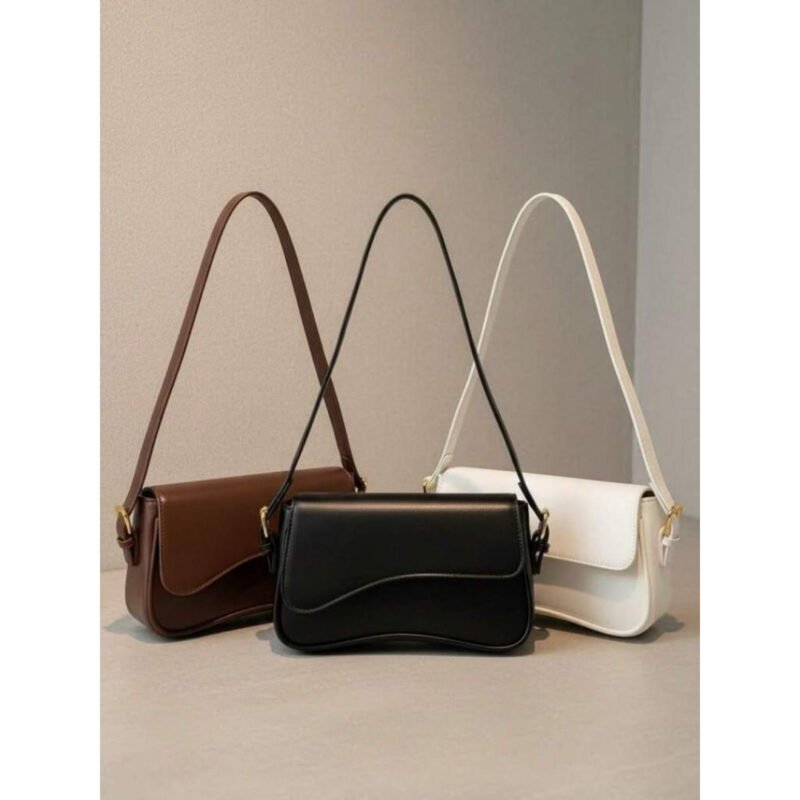 Kit 3 Bolsas Femininas Assimétrica de Ombro Baguete Meia Lua Casual Moderna Elegante Lançamento Promoção