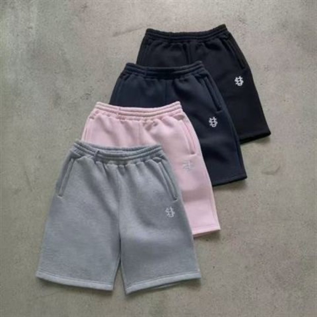 Retro Masculino Feminino Y2K S Bordado Hip-Hop Cintura Elástica Solta Ajuste Curto
