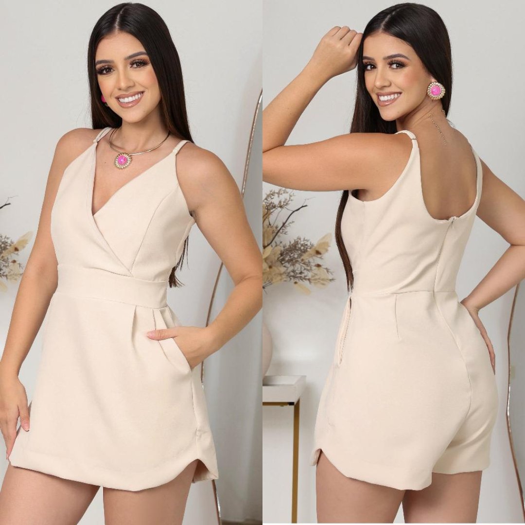 MACAQUINHO SHORT SAIA FEMININO ALFAIATARIA NOVA COLEÇÃO [M.G.GG.EG]