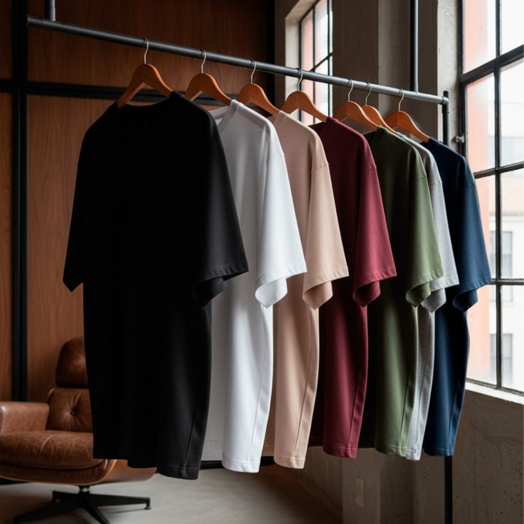 Kit 4 Camisetas Oversized Masculina 100% Algodão Casual Dia a Dia Treino Academia Slim Gola Redonda