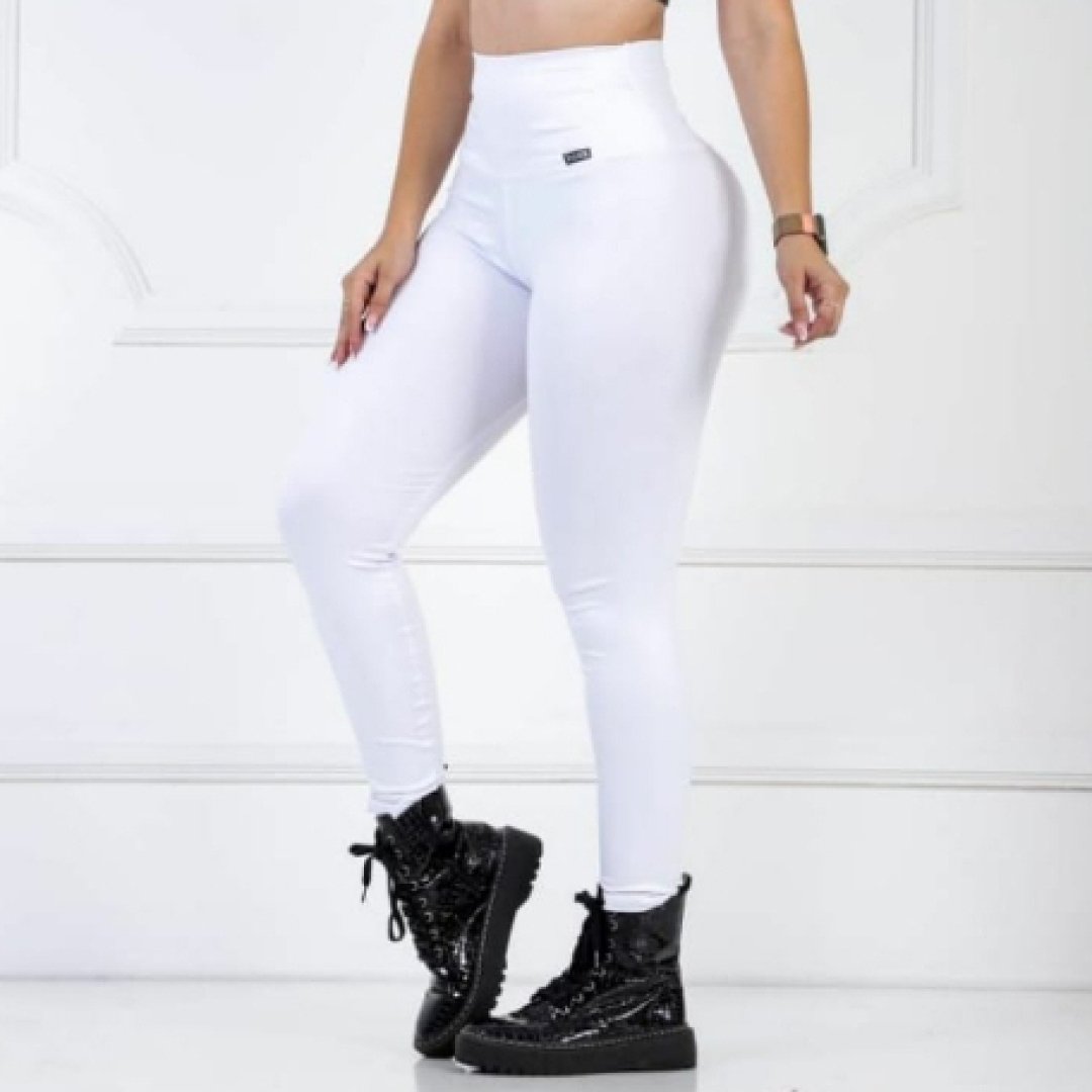Calça branca Modeladora Feminina Legging Empina Bumbum Várias Cores Academia dia a dia