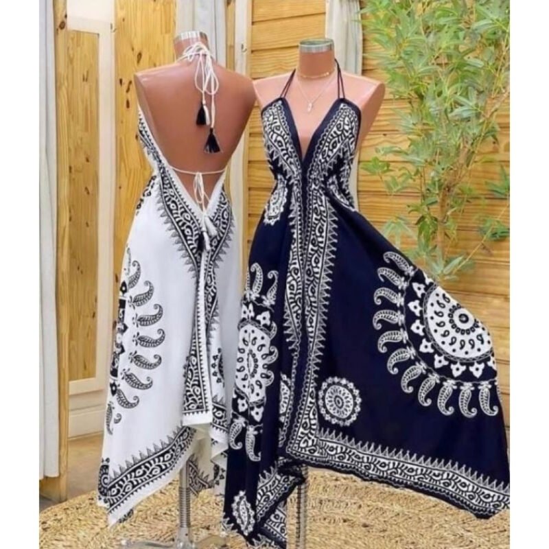 VESTIDO INDIANO LONGO -LENÇO TAMANHO UNICO COSTA NUAFASHION TENDENCIA
