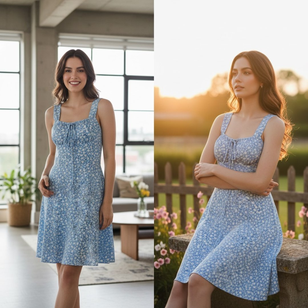 Vestido Feminino Curto Rodado Camponesa Alcinha Estampado com Bojo e Forro Regulável Vestido Feminino Curto Rodado Camponesa Alcinha Estampado com Bojo e Forro Regulável