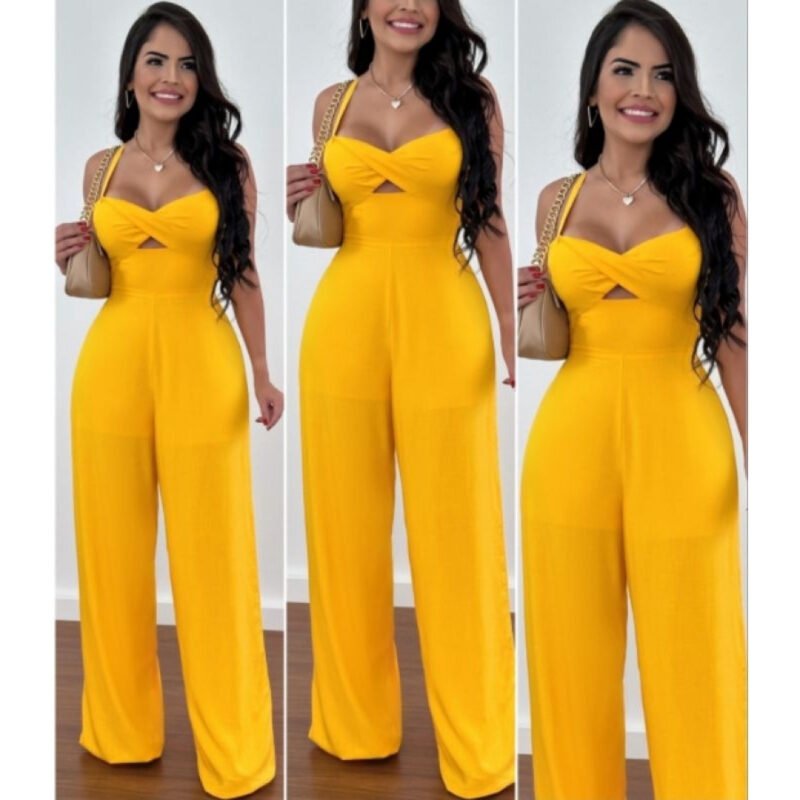 Macacão Feminino Longo Pantalona Tecido Duna Roupa de Frio