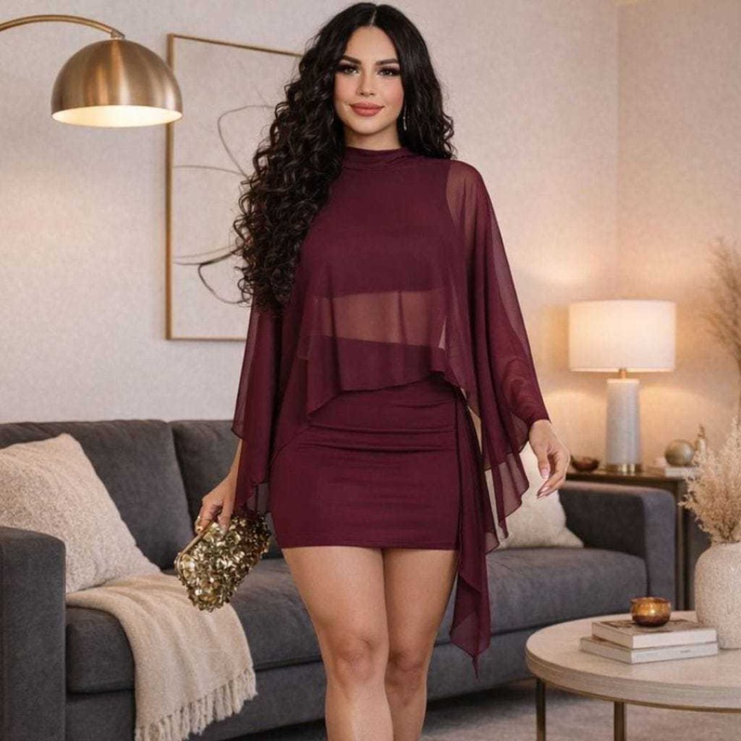 Conjunto Feminino Top e Saia com Tule Manga Longa Moda Gringa Suplex Moda 2026