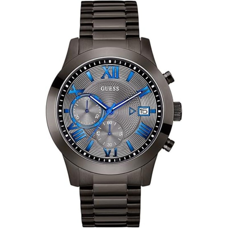 Guess Men’s Stainless Steel Gunmetal Chronograph Bracelet Watch Guess Men’s Stainless Steel Gunmetal Chronograph Bracelet Watch