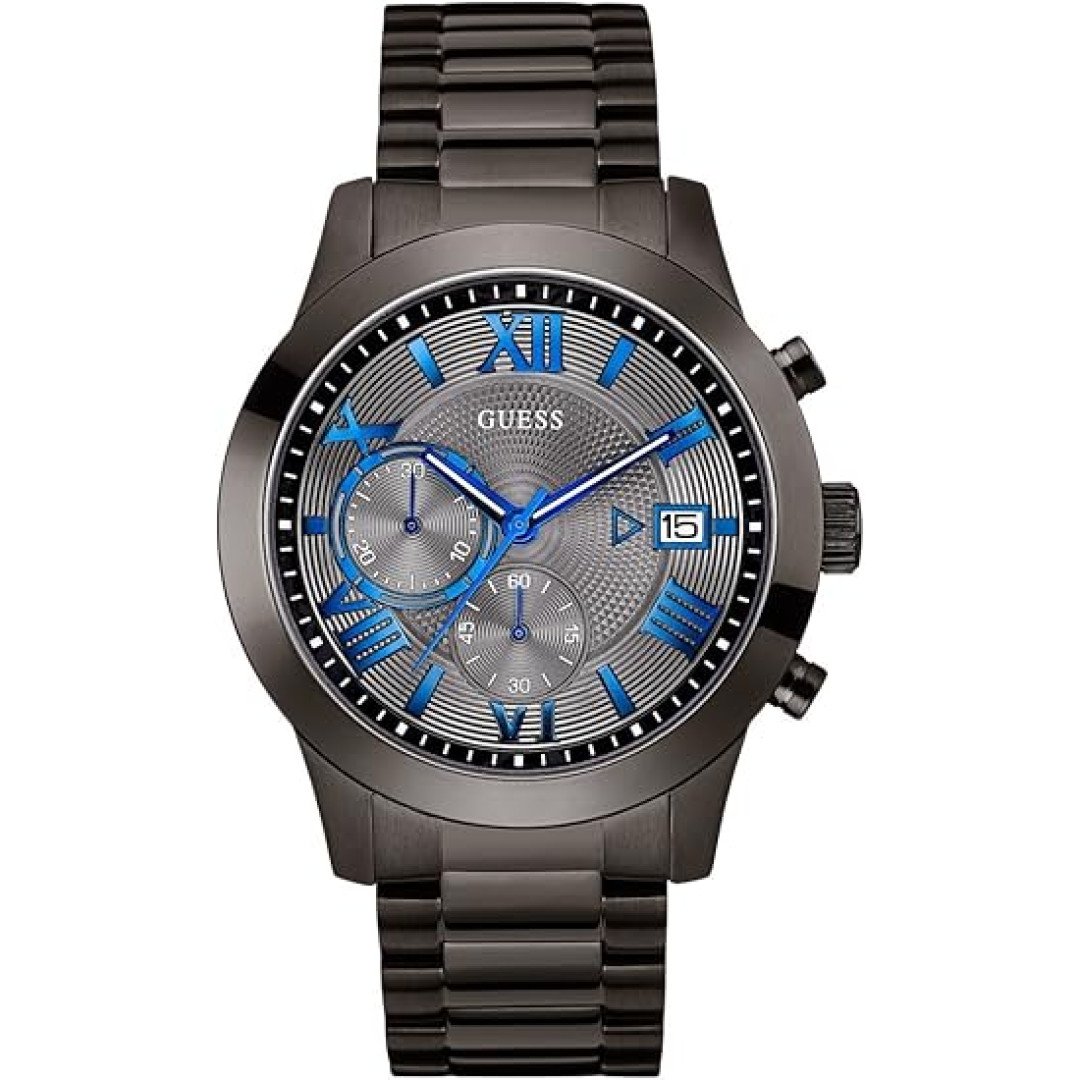 Guess Men’s Stainless Steel Gunmetal Chronograph Bracelet Watch