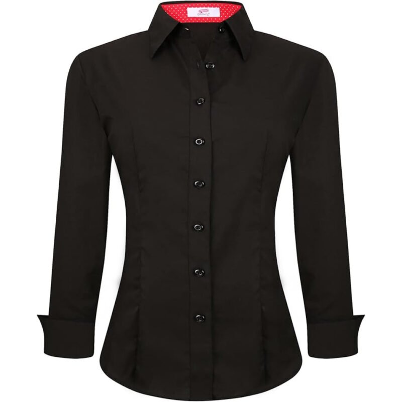 Esabel.C Womens Button Down Shirts Long Sleeve Regular Fit Stretch Work  Womens