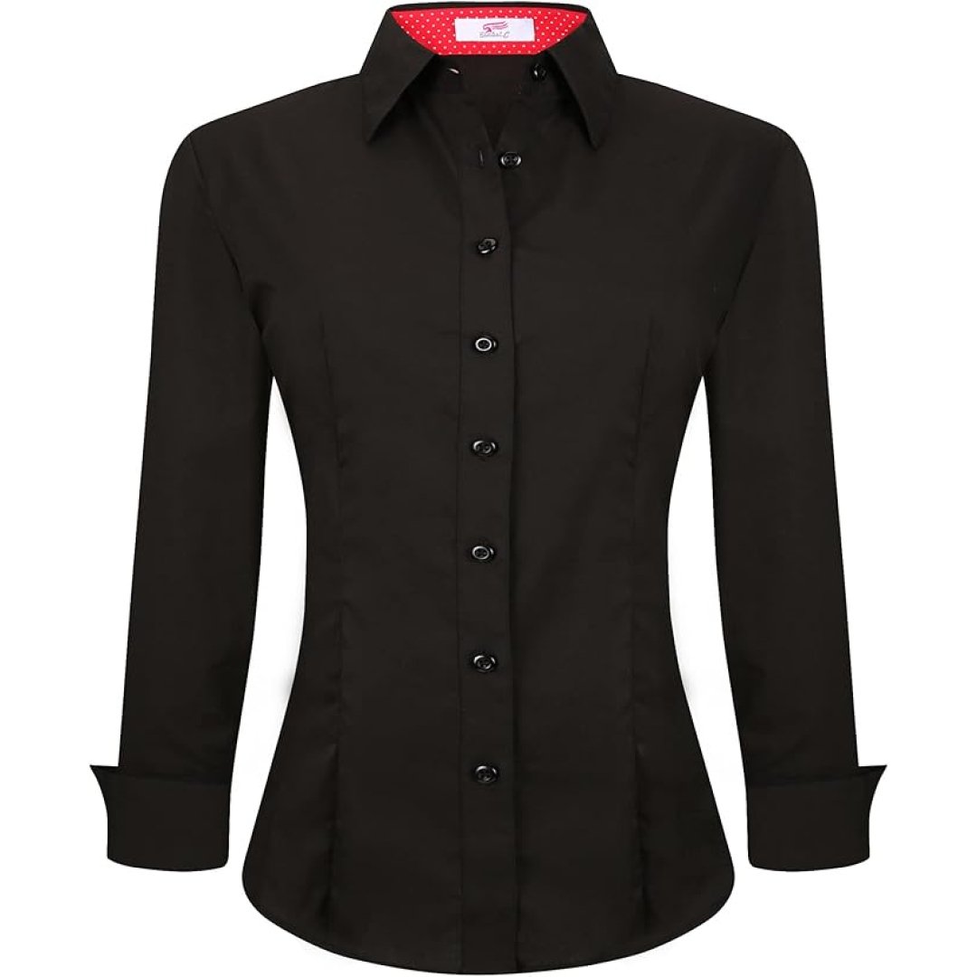 Esabel.C Womens Button Down Shirts Long Sleeve Regular Fit Stretch Work  Womens